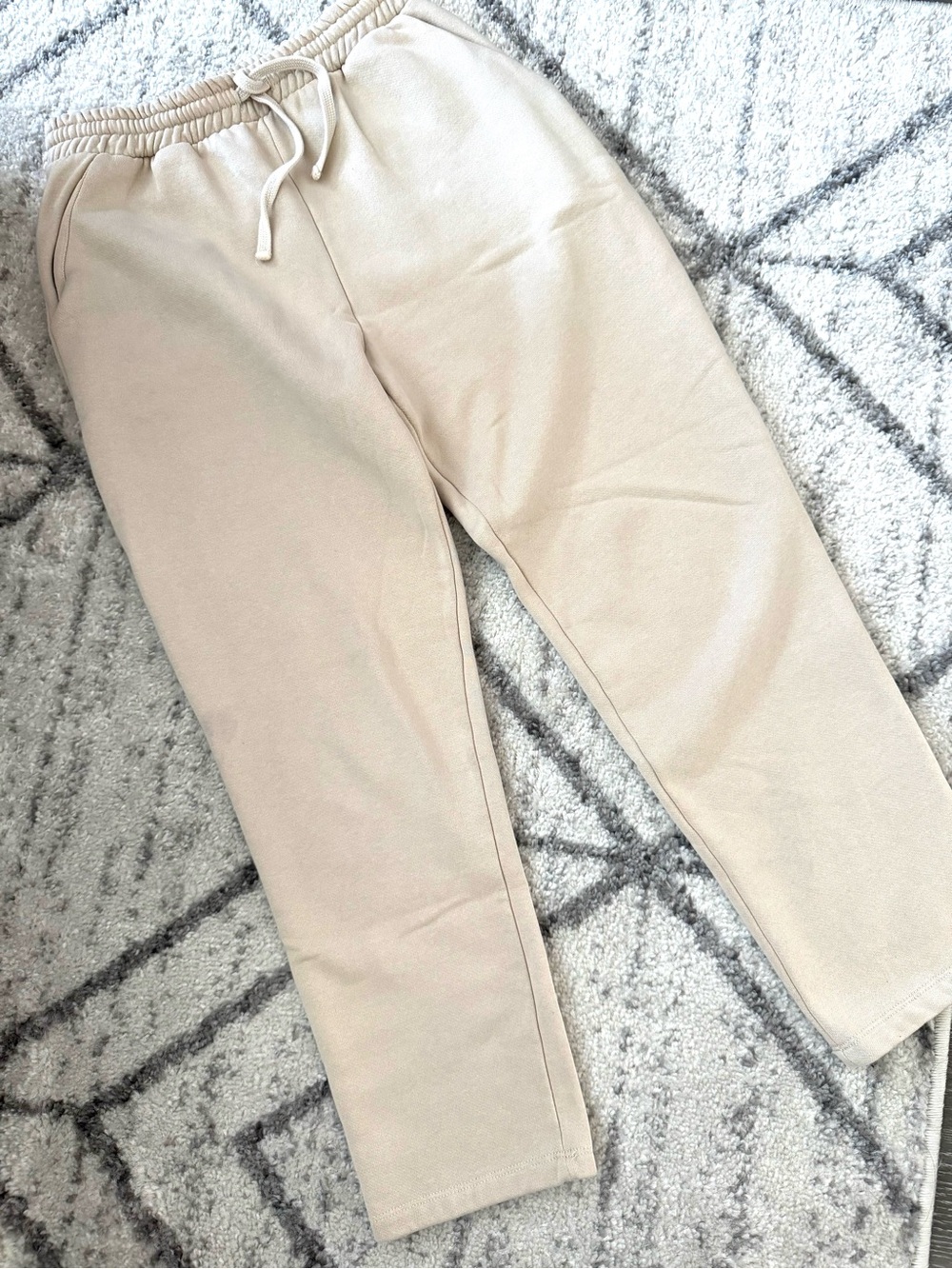 Zara Beige Drawstring Sweatpants
